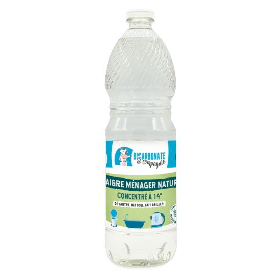 Vinaigre ménager Ménager Naturel Détartrant Nettoyant Brillant Neutre Concentré à 14° BICARBONATE & COMPAGNIE