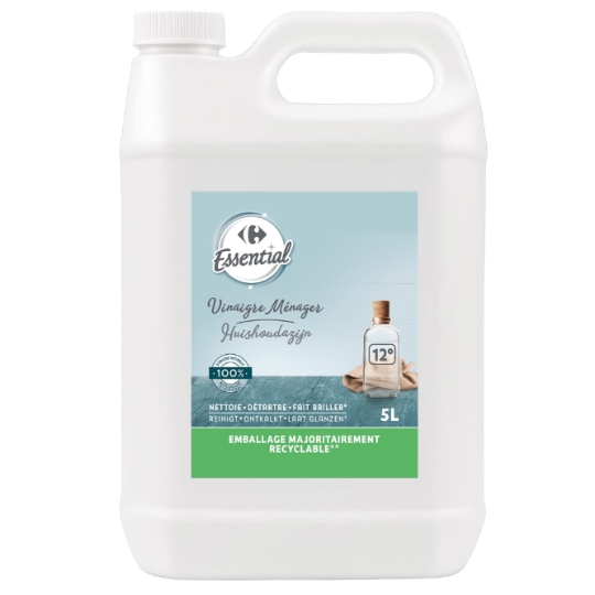 Vinaigre ménager Multi-usages Détartrant Fait Briller 12 Degrés CARREFOUR ESSENTIAL