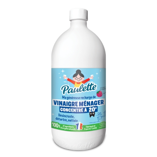 Recharge Vinaigre Ménager Multi-Usage Vinaigre Framboise Concentré PAULETTE