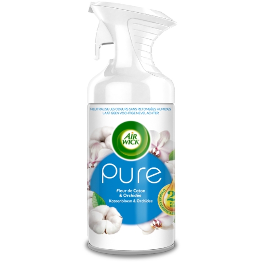 Désodorisant Spray aux Huiles Essentielles Fleur de Coton & Orchidée Pure AIR WICK