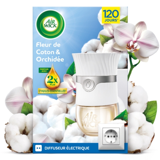 Désodorisant Diffuseur Électrique Fleur de Coton et Orchidée AIR WICK