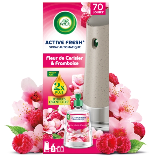 Désodorisant Spray Automatique Fleur de Cérisier et Framboise Active Fresh AIR WICK