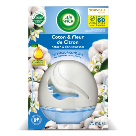 Diffuseur Continu aux Huiles Essentielles Coton & Fleur de Citron AIR WICK