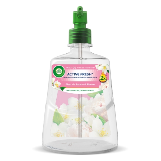 Recharge pour Spray Automatique Sans Gaz Fleur de Jasmin & Pivoine Active Fresh AIR WICK