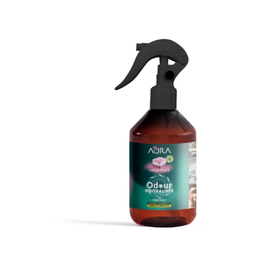 Neutraliseur d'Odeurs Spray Spécial Maison Sans Gaz Parfum Linge Frais AURA