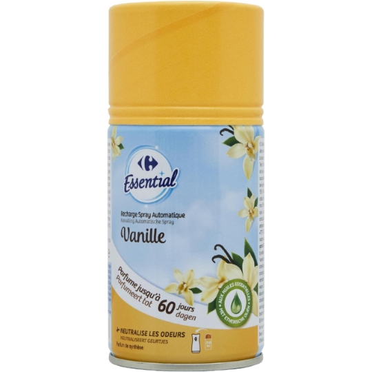 Désodorisant Recharge Spray Automatique aux Huiles Essentielles Vanille CARREFOUR ESSENTIAL