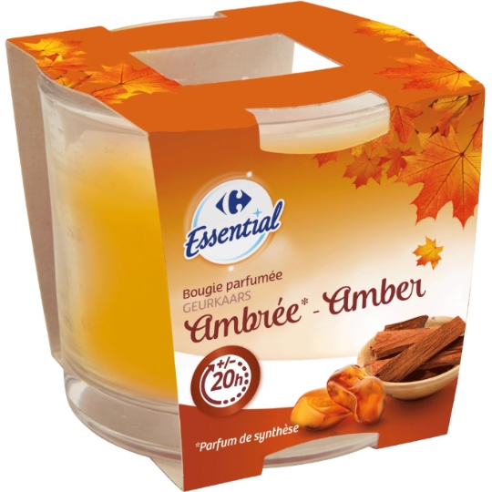 Bougie parfumée ambrée CARREFOUR ESSENTIAL