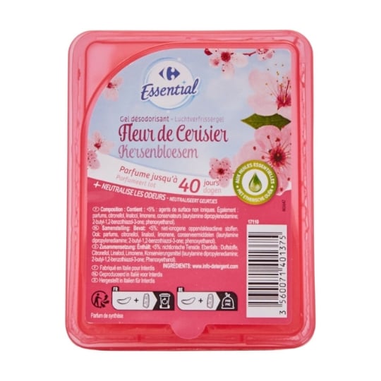 Désodorisant Gel Huiles essentielles Fleur de cerisier Essential CARREFOUR ESSENTIAL