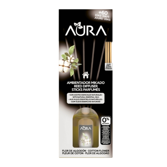 Diffuseur Sticks Parfumés Fleur de Coton AURA
