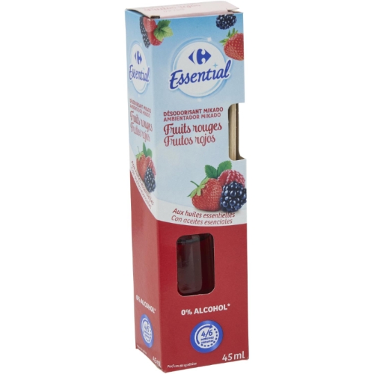 Désodorisant Mikado Aux Huiles Essentielles Fruits Rouges CARREFOUR ESSENTIAL