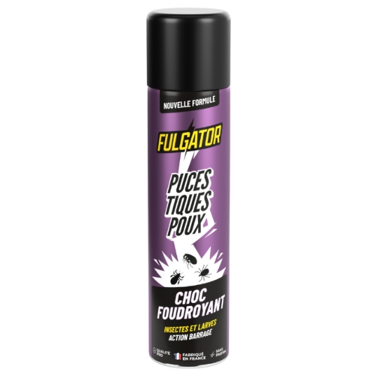 Insecticide Puces Tiques Poux Insectes et Larves Choc Foudroyant FULGATOR