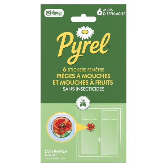 Anti-Mouches Stickers Fenêtre Coquelicot Rouge Sans Insecticide PYREL