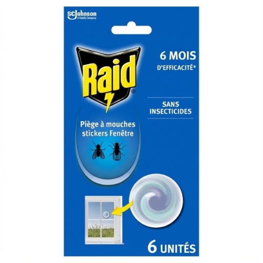 Anti-Mouches Sticker Piège Fenêtre Sans Parfum RAID