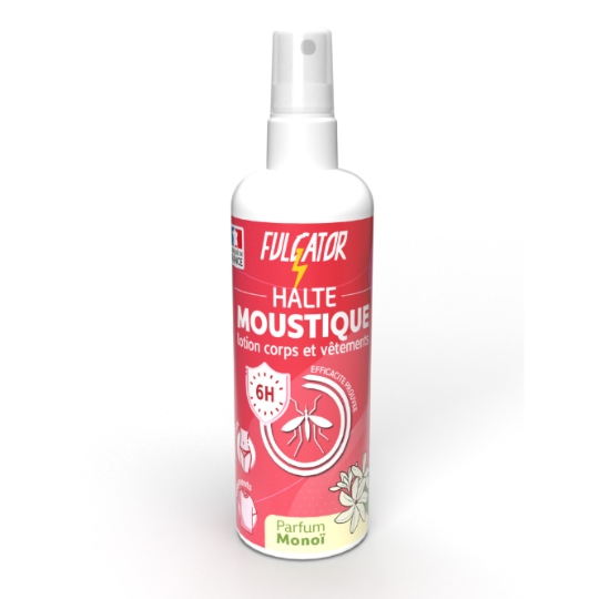 Anti-Moustiques Spray Répulsif Corps et Vêtements Parfum Monoï FULGATOR