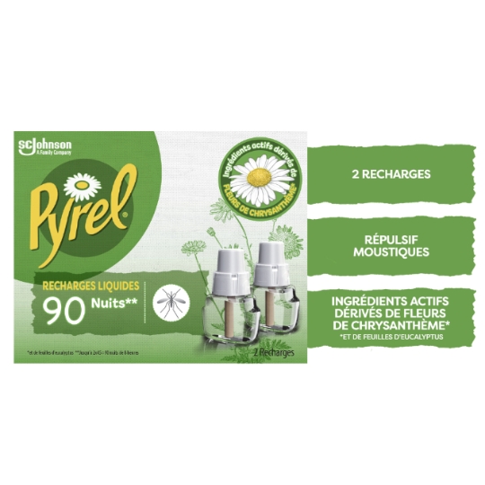 Anti-Moustiques Répulsif Recharge Liquide Parfum Eucalyptus Action Continue PYREL