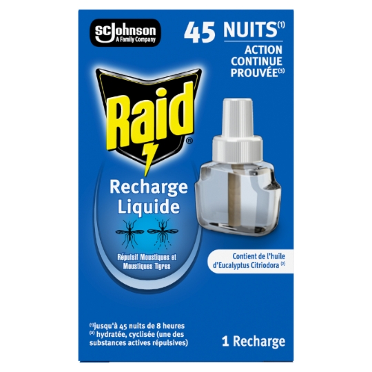 Anti-Moustiques Recharge Répulsif Liquide Action Continue Max RAID