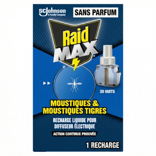 Anti-Moustiques Recharge Sans Parfum Action Continue RAID