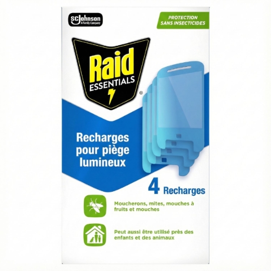 Recharges pour Pièges Lumineux Moucherons Mites Mouches RAID