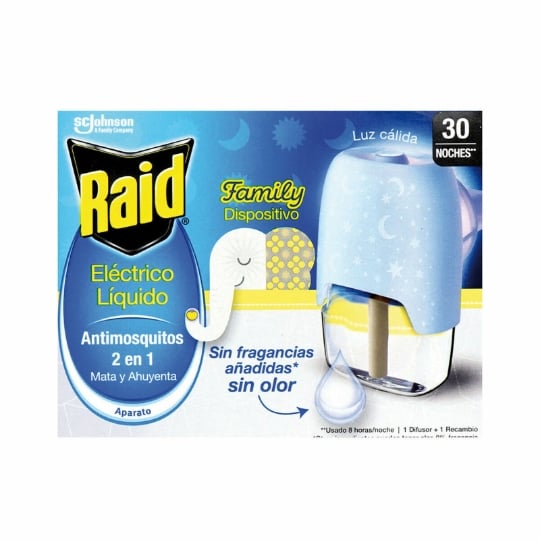 Antimoustiques Électrique Raid Family Lumière 30 Nuits RAID