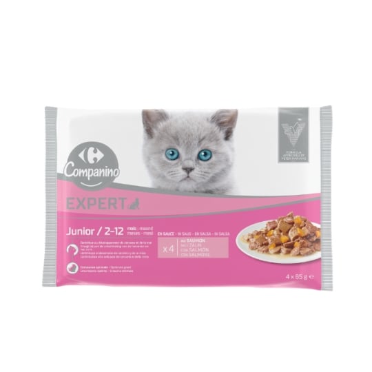 Pâtée Pour Chat Junior En Sauce Saumon Expert CARREFOUR COMPANINO