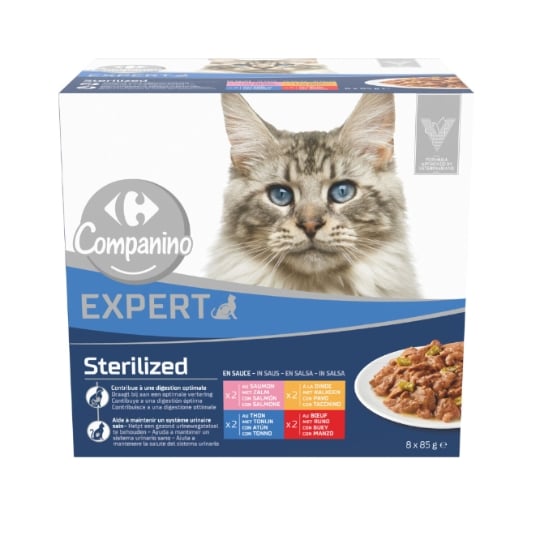 Pâtée Pour Chat Adulte En Sauce Poisson Viande CARREFOUR COMPANINO