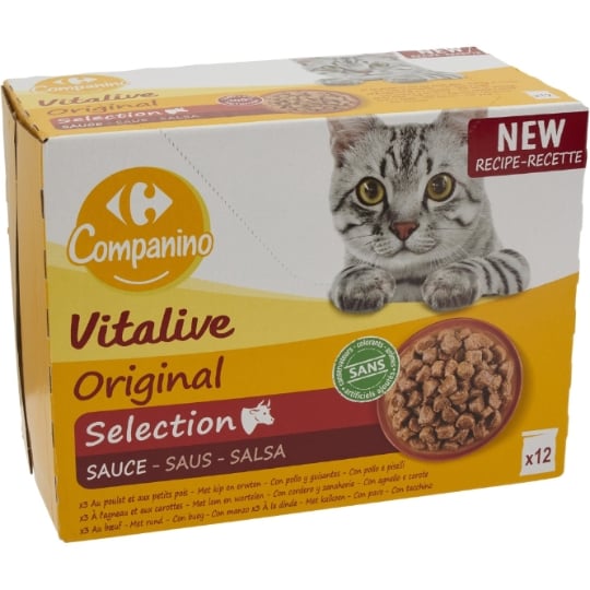 Pâtée pour Chat Adulte en Sauce Viande Légume CARREFOUR COMPANINO