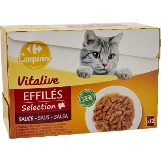 Pâtée Pour Chat Adulte En Sauce Viande Vitalive CARREFOUR COMPANINO