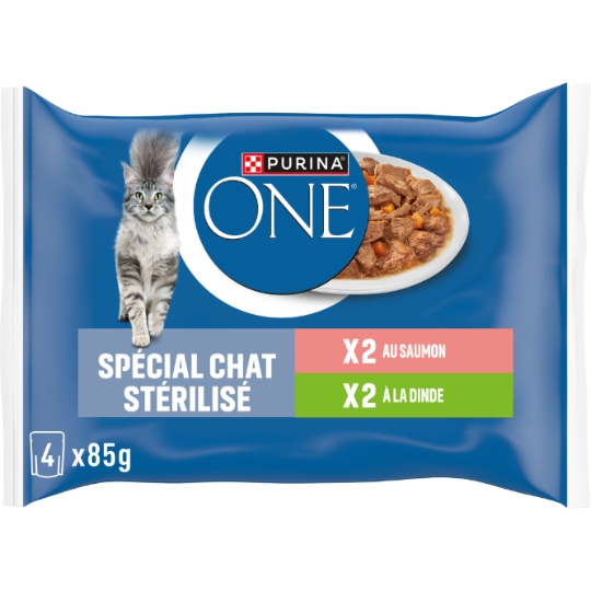 Pâtée Pour Chat Adulte Stérilisé Saumon Dinde Légumes One PURINA ONE