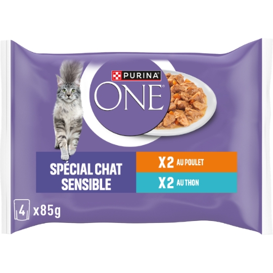 Pâtée Pour Chat Adulte Sensible Poulet Thon Légume PURINA ONE