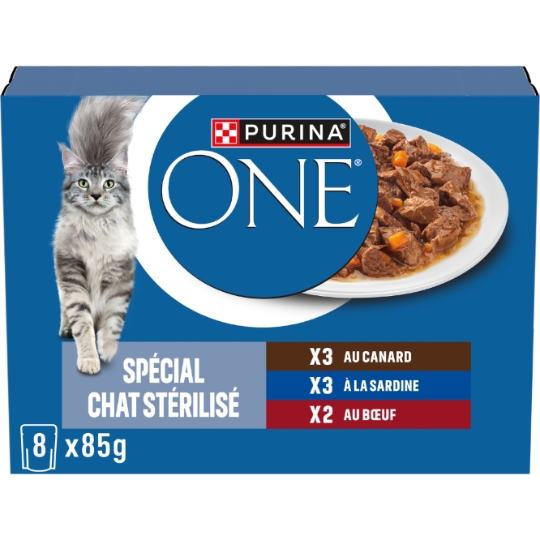 Pâtée Pour Chat Stérilisé En Sauce Sardine Canard Boeuf Légumes One PURINA ONE