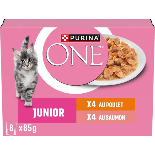 Pâtée Pour Chat Junior En Sauce Poulet Carotte Saumon PURINA ONE