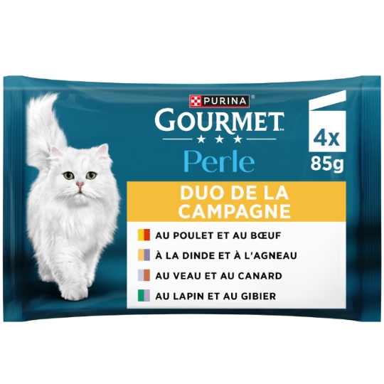 Pâtée Pour Chat Adulte En Sauce Multi-variétés Viandes Perle Duo GOURMET