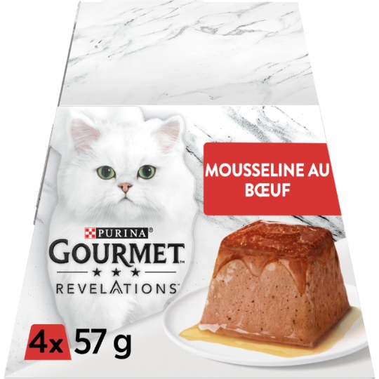 Pâtée Pour Chat Adulte En Mousse Boeuf Nappée Sauce Revelations GOURMET
