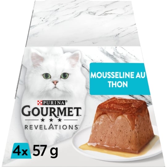 Pâtée Pour Chat Adulte Mousseline Thon Nappée de Sauce Revelations GOURMET