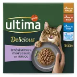 Pâtée Pour Chat Adulte Stérilisé En sauce Poulet ULTIMA FIT & DELICIOUS ULTIMA