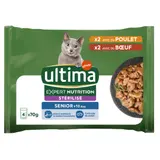 Pâtée Pour Chat Sénior Stérilisé En sauce Boeuf ULTIMA
