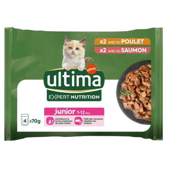 Pâtée Pour Chat Junior En Sauce Poulet Saumon Expert Nutrition ULTIMA