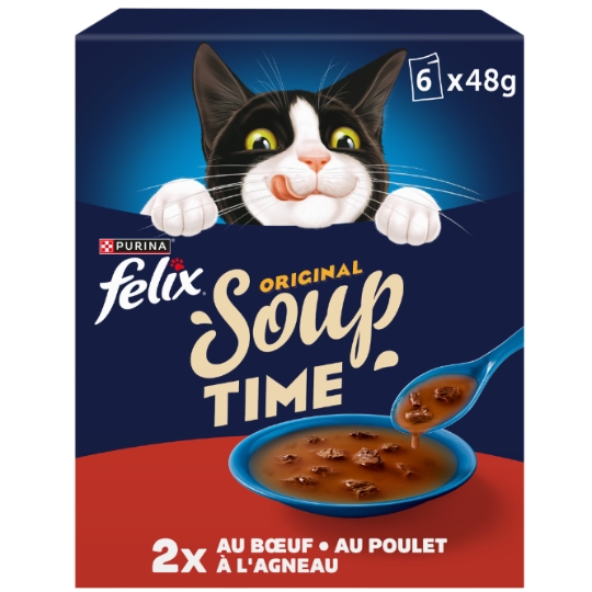Pâtée Pour Chat Adulte Boeuf Poulet Agneau Soup Time FELIX