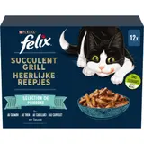 Pâtée Pour Chat Adulte En Sauce Saumon Thon Cabillaud Carrelet Succulent Grill FELIX