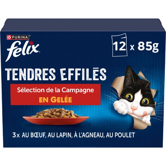 Pâtée Pour Chat Adulte Tendres Effilés En Gelée Sélection Campagne FELIX