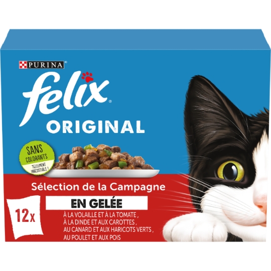 Pâtée Pour Chat Adulte Emincés En Gelée Volaille Légumes FELIX