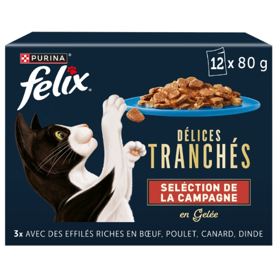 Pâtée Pour Chat Adulte Délices Tranchés En Gelée Sélection Campagne FELIX