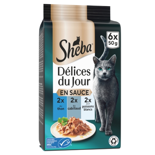 Pâtée Pour Chat Adulte En Sauce Thon Cabillaud Délices Du Jour SHEBA