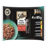 Pâtée Pour Chat Adulte Mini Filets En Sauce Poulet Boeuf Agneau Dinde Sélection Du Boucher SHEBA