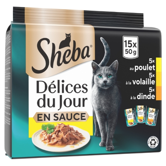 Pâtée Pour Chat Adulte En Sauce Poulet Volaille Dinde SHEBA