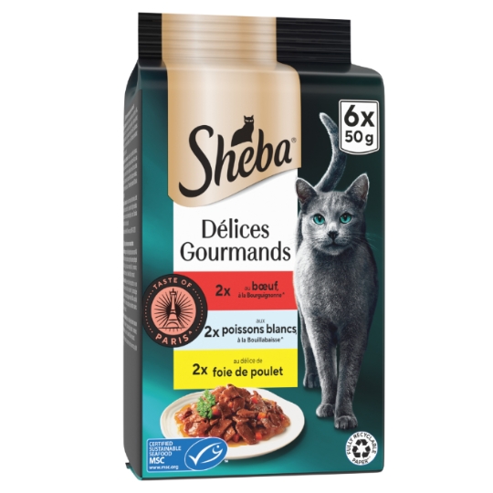 Pâtée Pour Chat Adulte En Sauce Boeuf Poisson SHEBA
