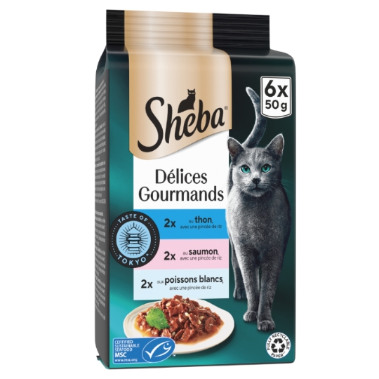 Pâtée Pour Chat Adulte En Sauce Thon Saumon Délices Gourmands SHEBA