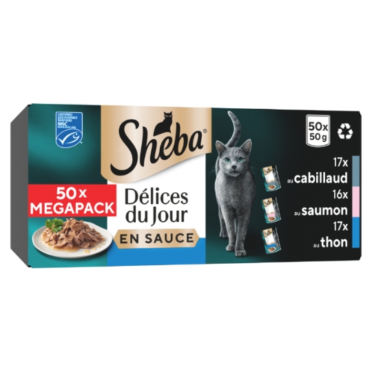 Pâtée pour Chat Adulte en Sauce Délice du Jour Poisson SHEBA