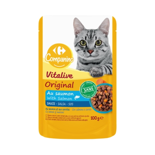 Pâtée pour Chat Adulte en Sauce Saumon Original Vitalive COMPANINO