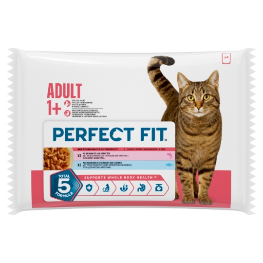 Pâtée Pour Chat Adulte Stérilisé En Sauce Saumon Poisson Perfect Fit Total 5 PERFECT FIT